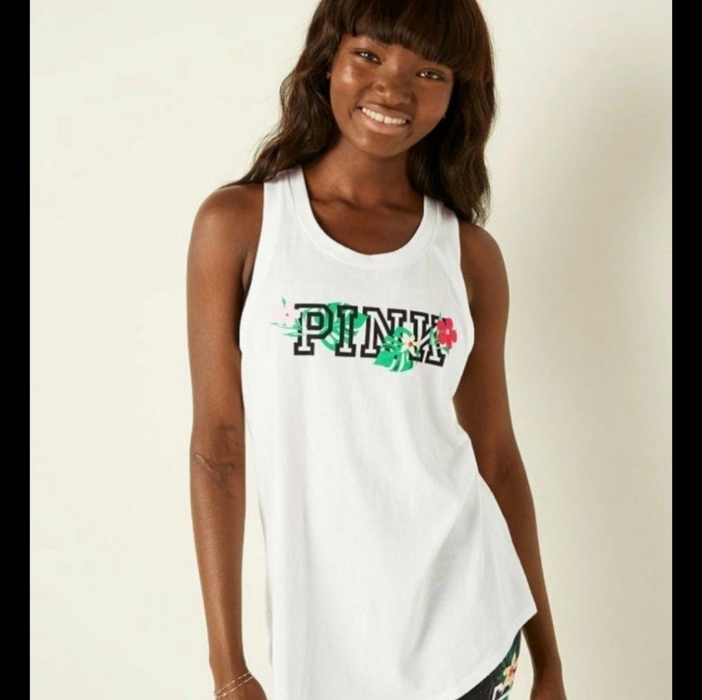 VS Pink tank top with open slit back